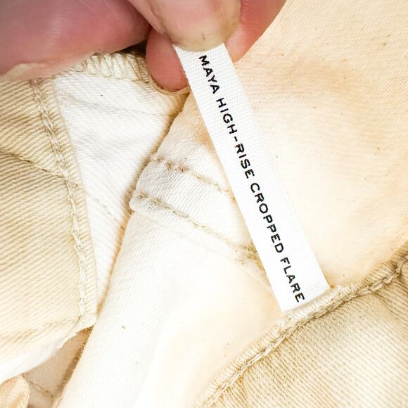 Rag & Bone Maya High-Rise Cropped Flare Ecru Denim Jeans Size 29 $225 NWT - Picture 6 of 9